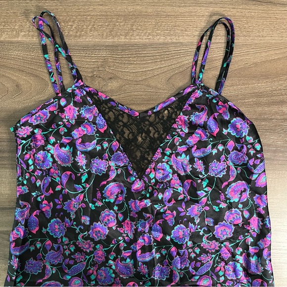 Vintage Floral Paisley Slip Mini Dress - Picture 3 of 6